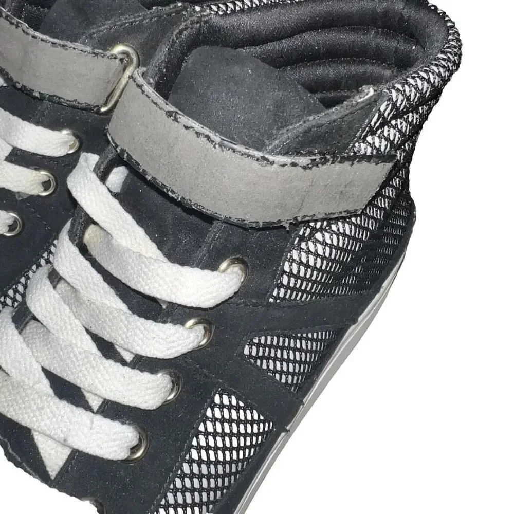 Women's Juicy Couture Chester High Top Fashion Sneakers Shoes Black White Sz 9